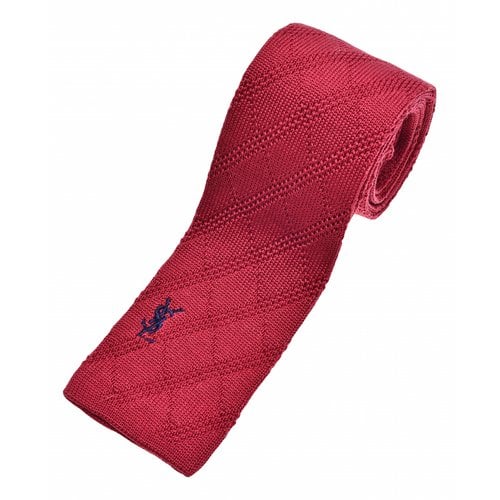 Pre-owned Saint Laurent Tie In Red