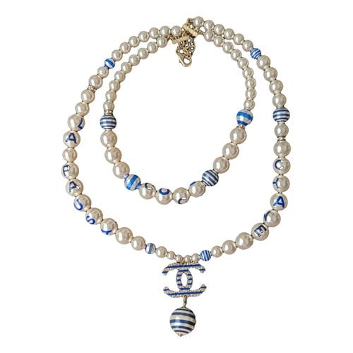 Pre-owned Chanel Cc Necklace In Blue
