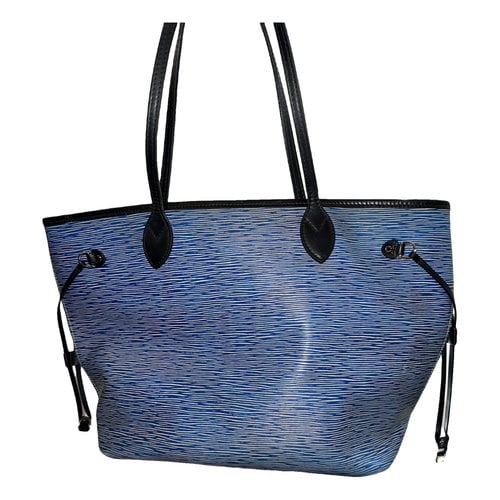 Pre-owned Louis Vuitton Neverfull Leather Tote In Blue