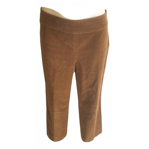 Pre-owned Max Mara Velvet Straight Pants In Brown