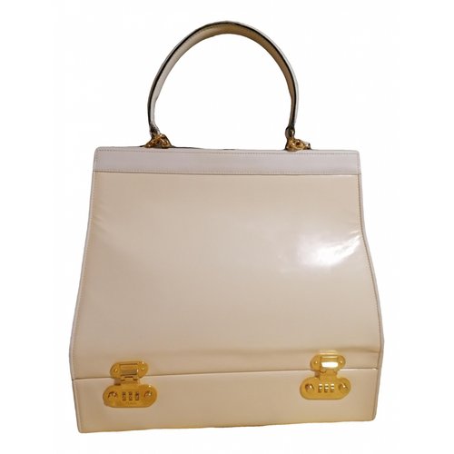 Pre-owned Fendi Patent Leather Tote In Beige