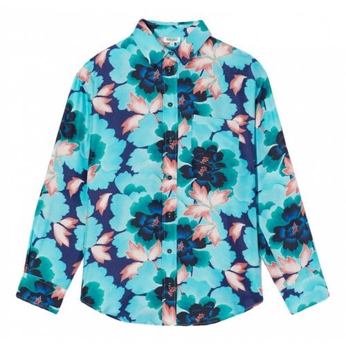 Pre-owned Kenzo Silk Shirt In Turquoise