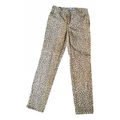 Pre-owned Moschino Straight Pants In Ecru