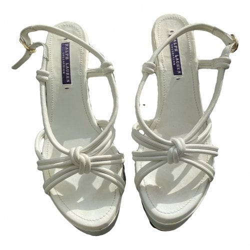 Pre-owned Ralph Lauren Leather Sandal In White