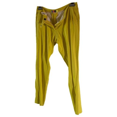 Pre-owned Msgm Trousers In Yellow