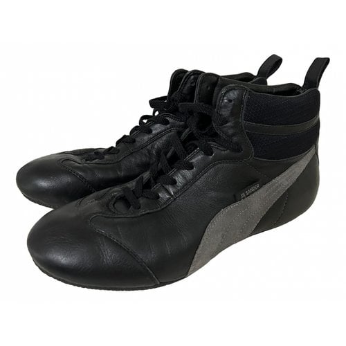 Pre-owned Jil Sander Leather High Trainers In Black