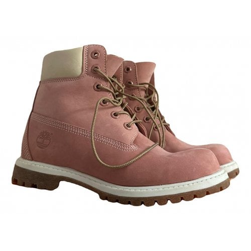 Pre-owned Timberland Boots In Pink