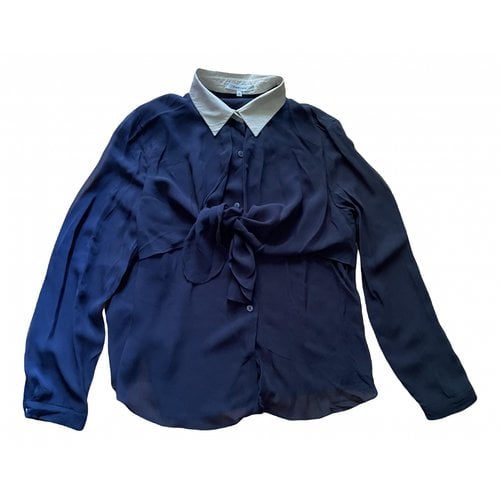 Pre-owned Carven Silk Blouse In Blue
