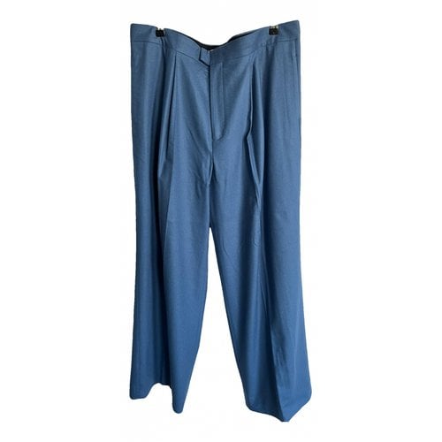Pre-owned Bottega Veneta Cashmere Trousers In Blue