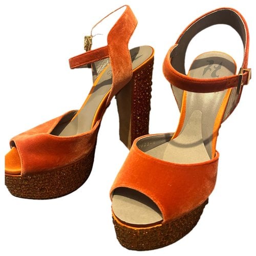 Pre-owned Gina Heels In Orange