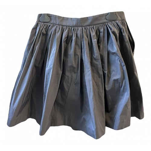 Pre-owned Miu Miu Silk Mini Skirt In Grey