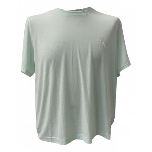 Pre-owned Calvin Klein T-shirt In Turquoise