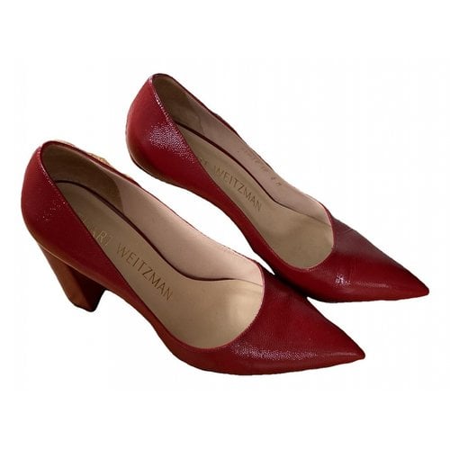Pre-owned Stuart Weitzman Leather Heels In Red