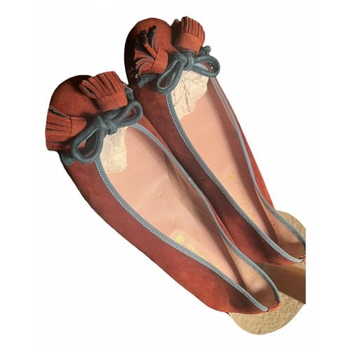 Pre-owned Pretty Ballerinas Leather Ballet Flats In Orange