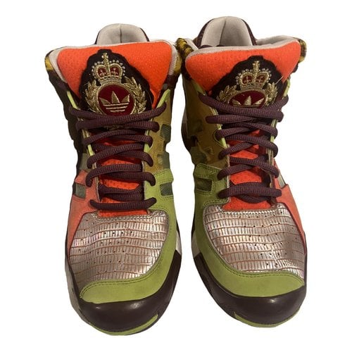 Pre-owned Adidas Originals Streetball Leather High Trainers In Multicolour