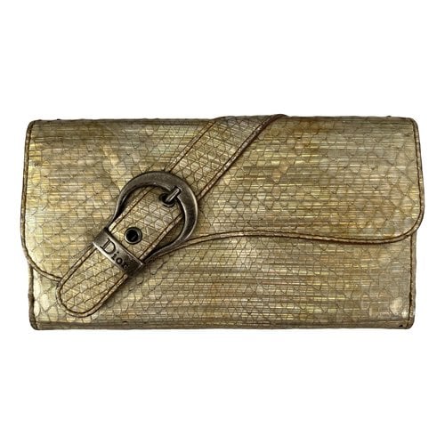Pre-owned Dior Saddle Wallet In Metallic