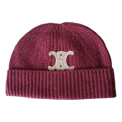 Pre-owned Celine Cashmere Beanie In Pink