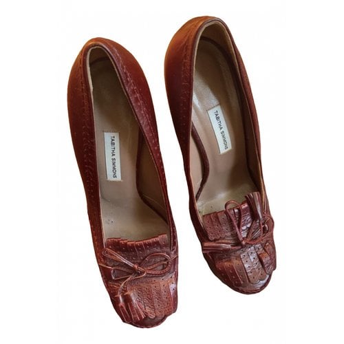 Pre-owned Tabitha Simmons Leather Heels In Burgundy