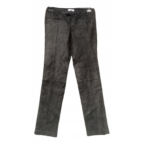 Pre-owned Helmut Lang Leather Straight Pants In Black