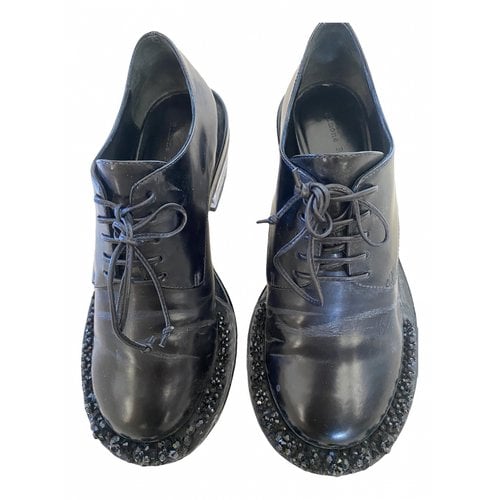 Pre-owned Simone Rocha Leather Lace Ups In Black