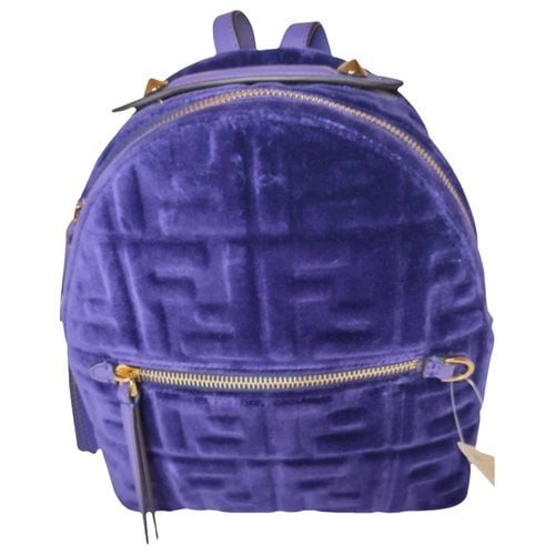 Pre-owned Fendi Velvet Backpack In Purple