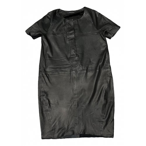 Pre-owned Marc O'polo Leather Mini Dress In Black