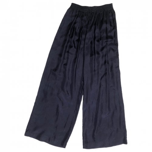Pre-owned Roberto Collina Silk Large Pants In Blue