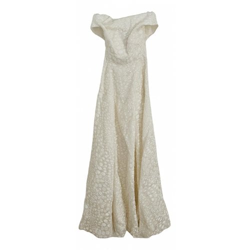 Pre-owned Roland Mouret Silk Maxi Dress In White