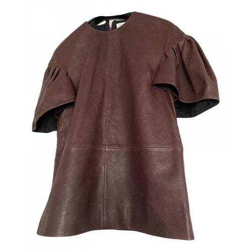 Pre-owned Victoria Beckham Leather Blouse In Brown