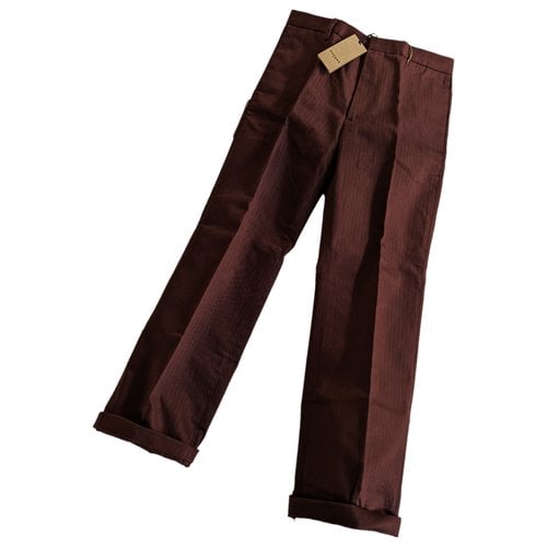 Pre-owned Rochas Trousers In Burgundy