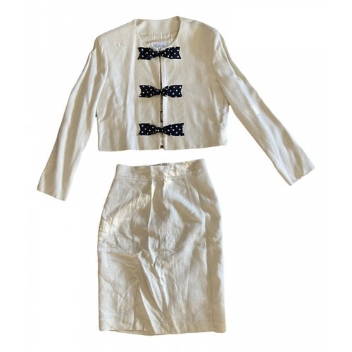 Pre-owned Moschino Cheap And Chic Linen Suit Jacket In Ecru