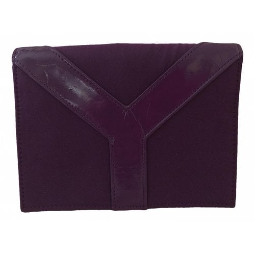 Pre-owned Saint Laurent Cloth Clutch Bag In Purple