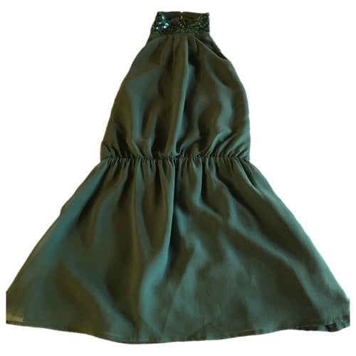 Pre-owned Patrizia Pepe Silk Mid-length Dress In Green