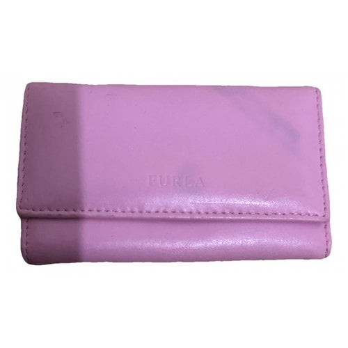 Pre-owned Furla Leather Key Ring In Pink