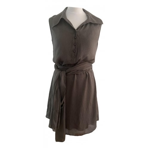 Pre-owned Ted Baker Silk Mini Dress In Grey