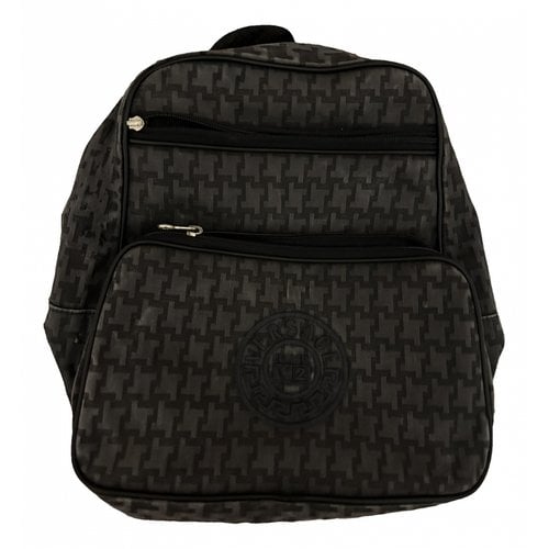 Pre-owned Versace Cloth Backpack In Black