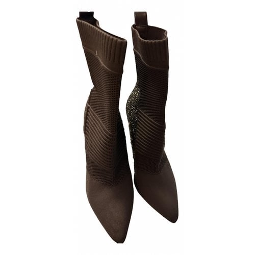 Pre-owned Steve Madden Cloth Boots In Brown