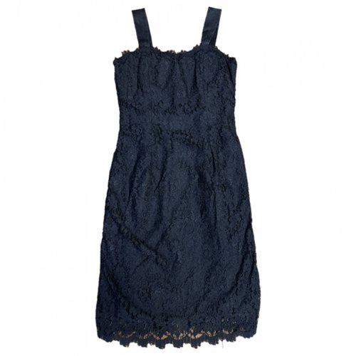 Pre-owned Miguelina Lace Mid-length Dress In Black