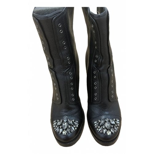 Pre-owned Jimmy Choo Leather Boots In Black