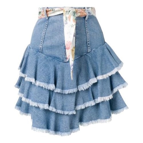 Pre-owned Zimmermann Mini Skirt In Blue