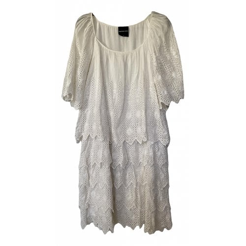 Pre-owned American Retro Mid-length Dress In White