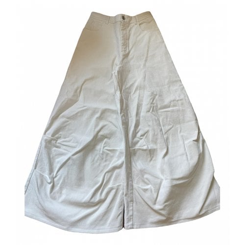 Pre-owned Marni Velvet Large Pants In White