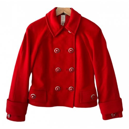 Pre-owned Versace Wool Short Vest In Red
