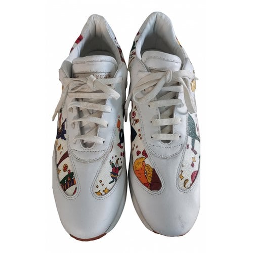 Pre-owned Piero Guidi Leather Trainers In White