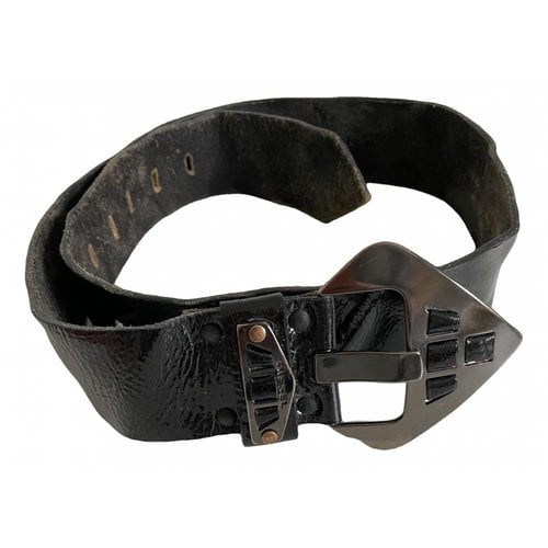 Pre-owned Diesel Patent Leather Belt In Black