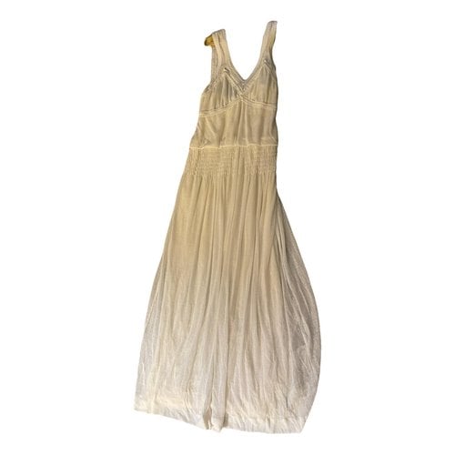 Pre-owned Chanel Silk Maxi Dress In White