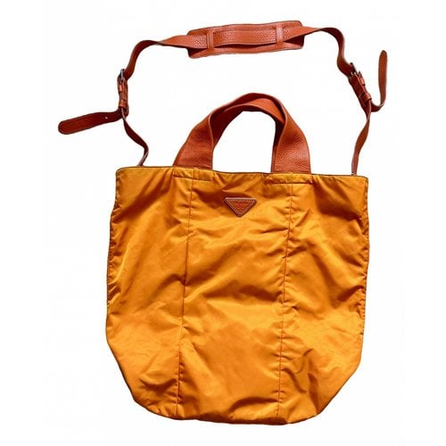 Pre-owned Prada Re-nylon Travel Bag In Orange