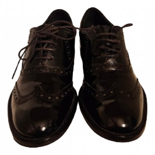 Pre-owned Marella Leather Lace Ups In Black