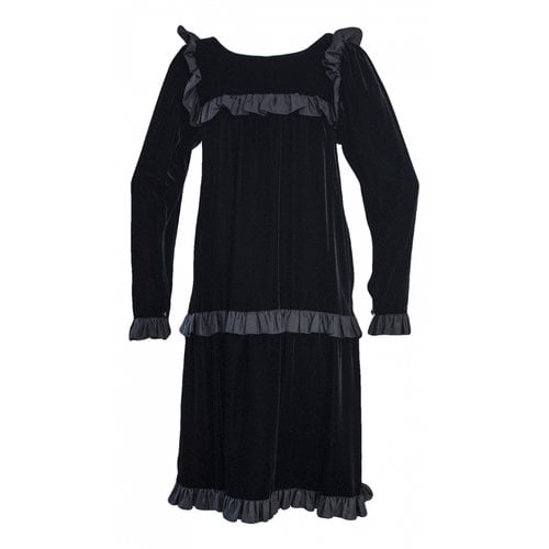 Pre-owned Saint Laurent Velvet Mid-length Dress In Black