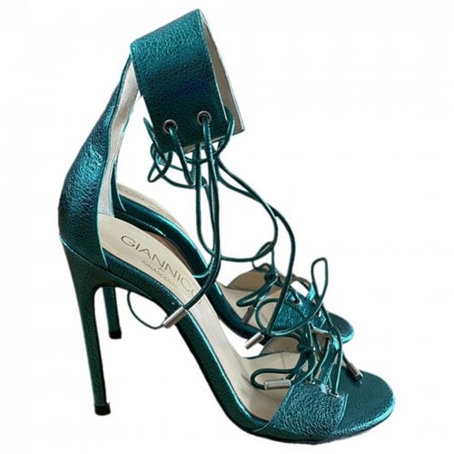 Pre-owned Giannico Leather Heels In Green